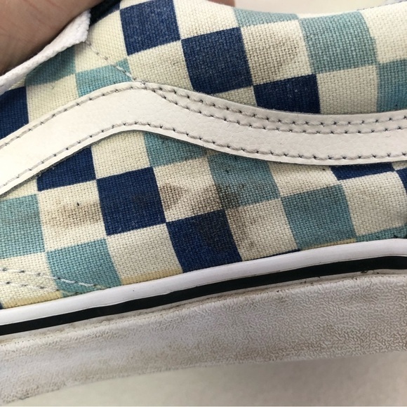 VANS Old Skool Blue Checkered Sneakers Unisex Mens 7, Womens 8.5 - Picture 12 of 13